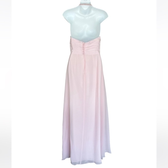 Alfred Angelo Ballerina Pink Style 7372L Draped Empire Long Bridesmaid Dress - Picture 5 of 12